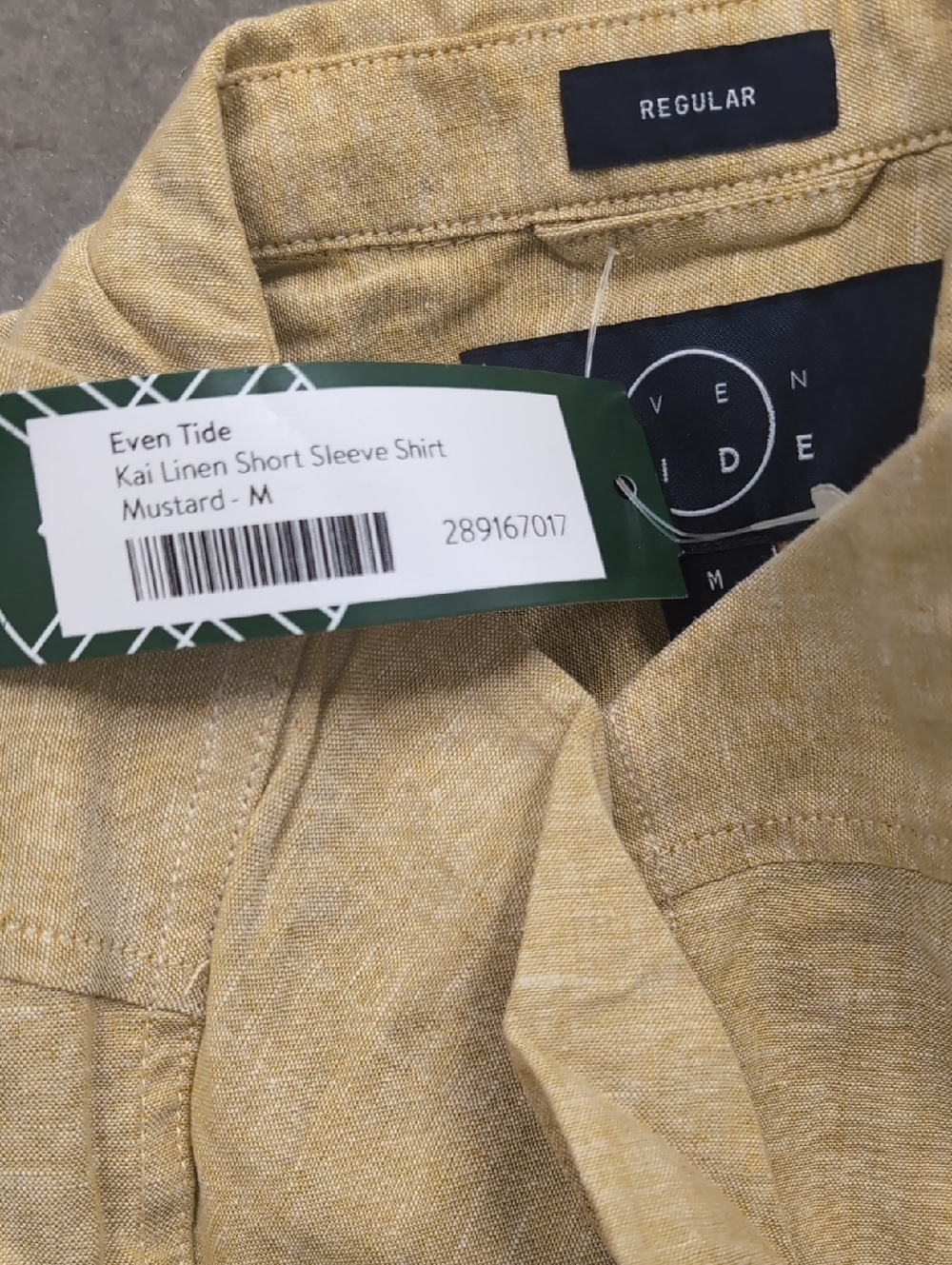 Even Tide Kai Linen Short Sleeve Shirt - Mustard- M